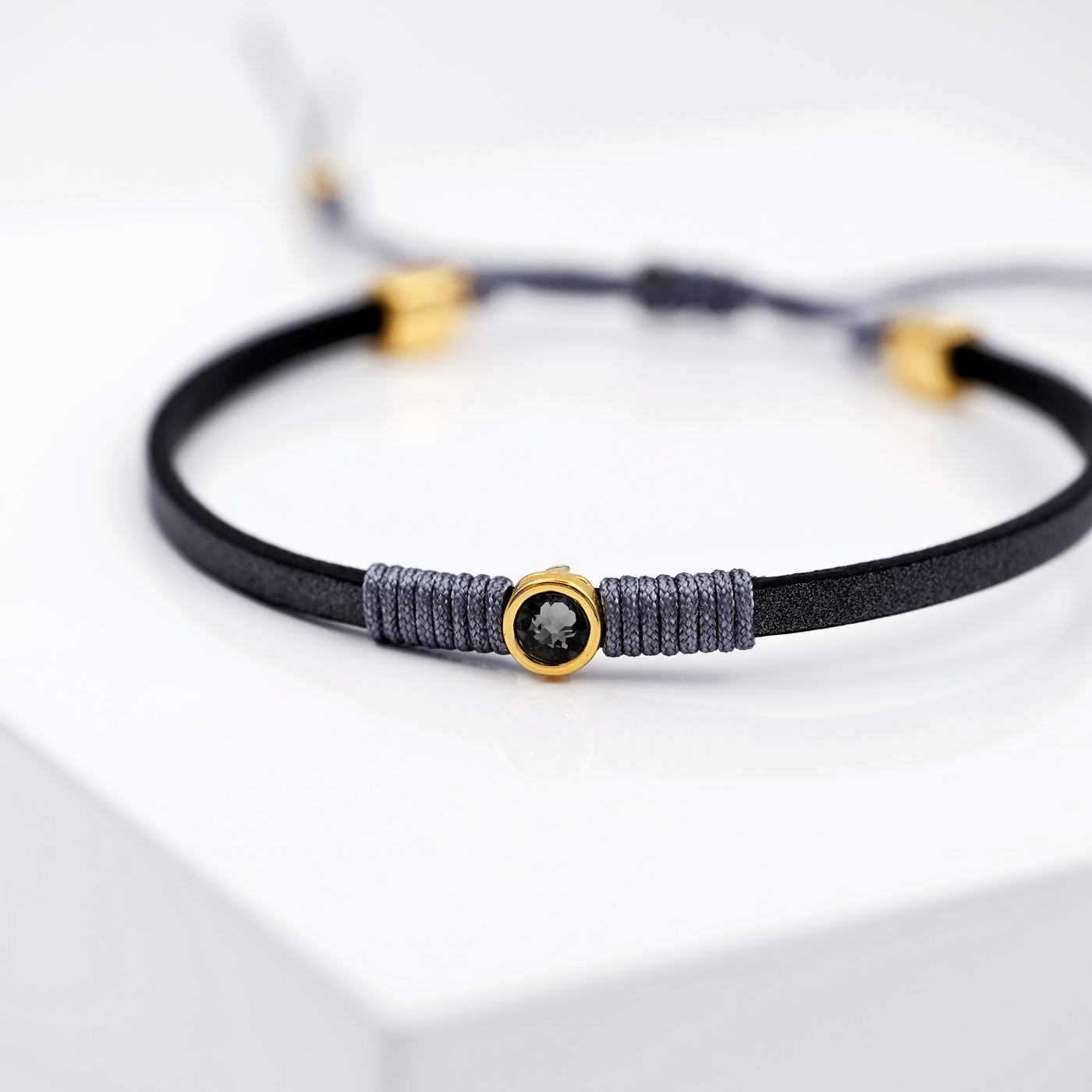 Leather bracelet with crystal — Bracelets from Toolittle — additional view 2