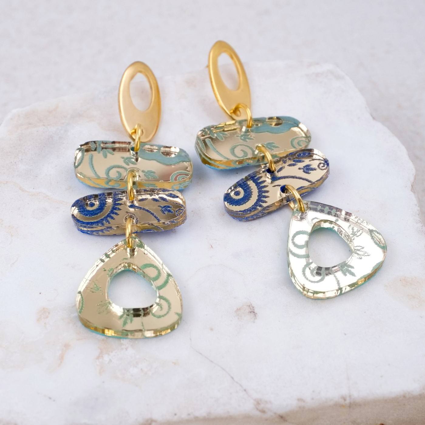 Gold-plated Plexiglass Earrings — Earrings from Toolittle — additional view 2