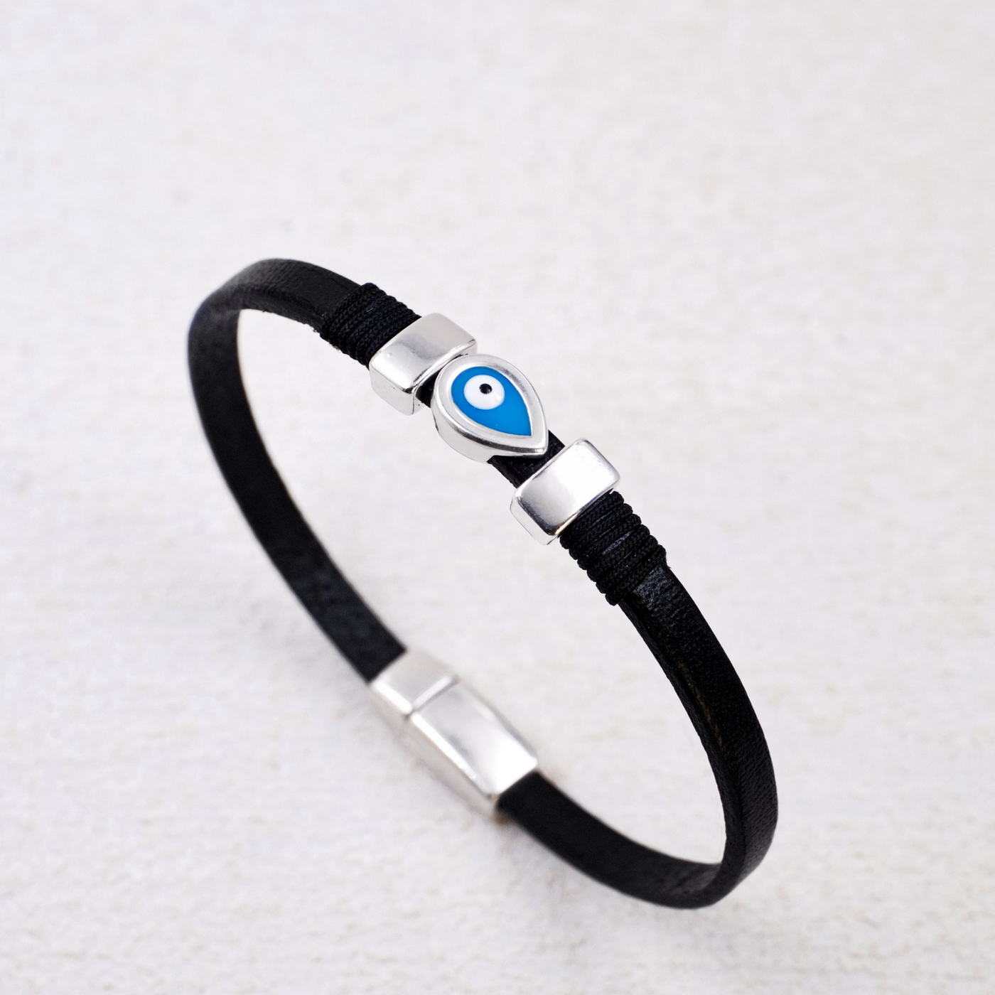 Evil Eye Leather Men's Bracelet — Bracelets from Toolittle — additional view 2