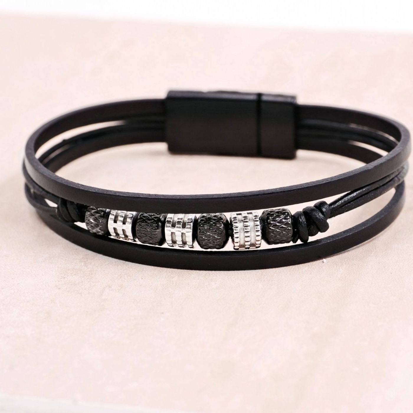 Men's Bracelet | Stainless Steel & Metal Beads — Bracelets from Toolittle — additional view 4
