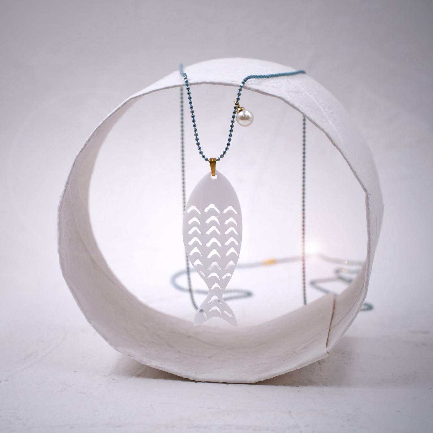 Plexi Fish Long Necklace — Necklaces from Toolittle — additional view 2