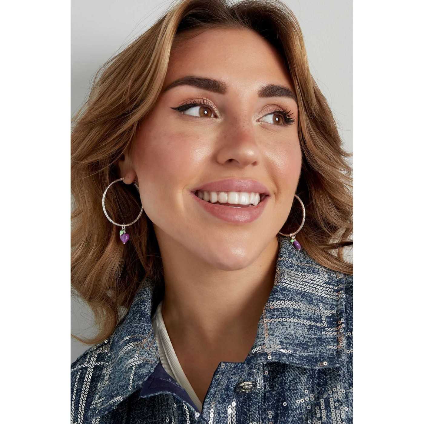 Hoop Earrings Natural Stone — Earrings from Toolittle — additional view 3