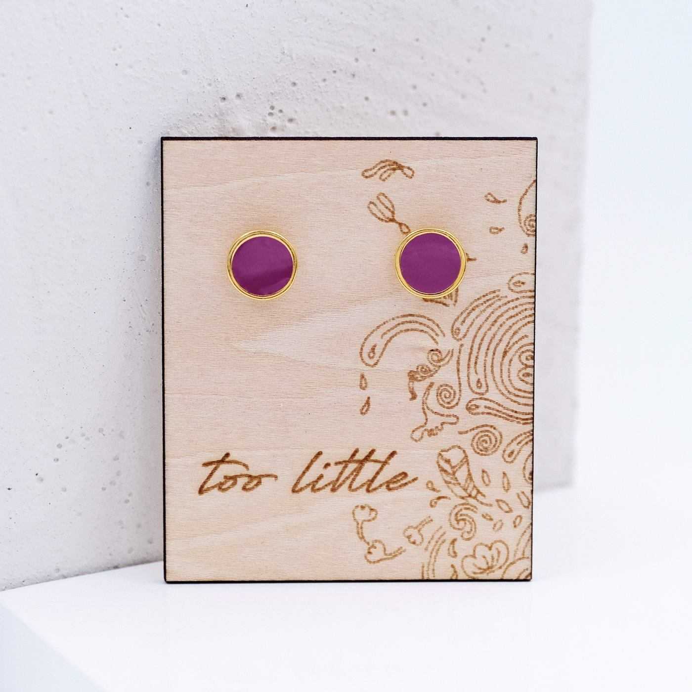 "Midi Dots on Wood" Stud earrings — Earrings from Toolittle — additional view 2