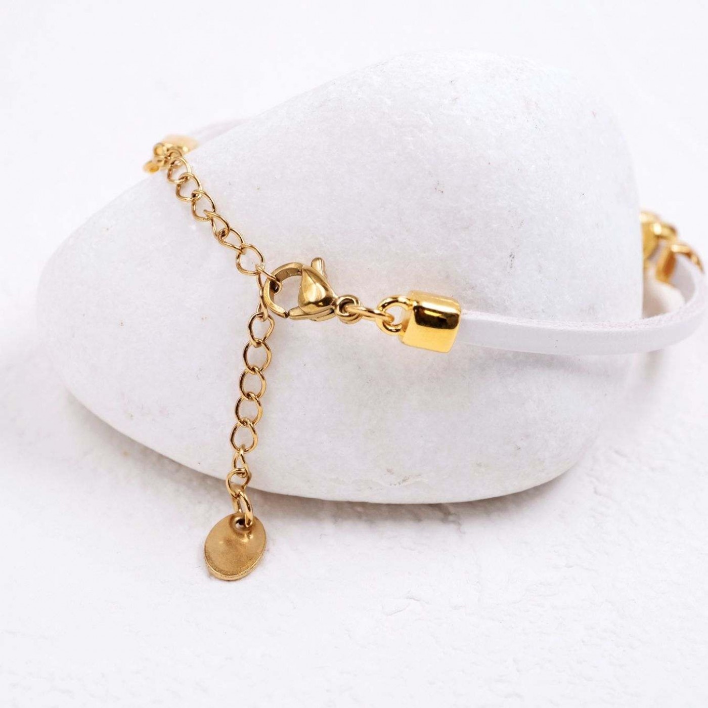 Leather Bracelet | Evil Eye & Metal Sea Charms - White — Bracelets from Toolittle — additional view 2