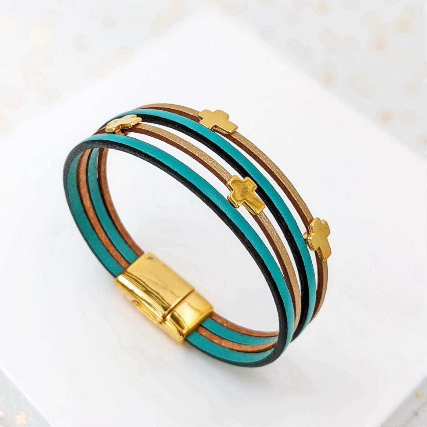 Cross Leather Bracelet — Bracelets from Toolittle — additional view 2