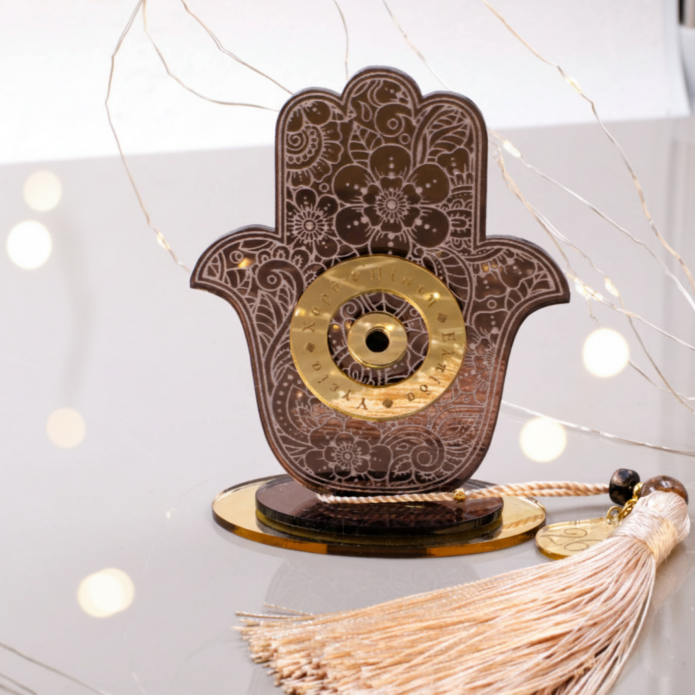 Tabletop 2026 Lucky Charm: Hamsa with Eye & Mandala