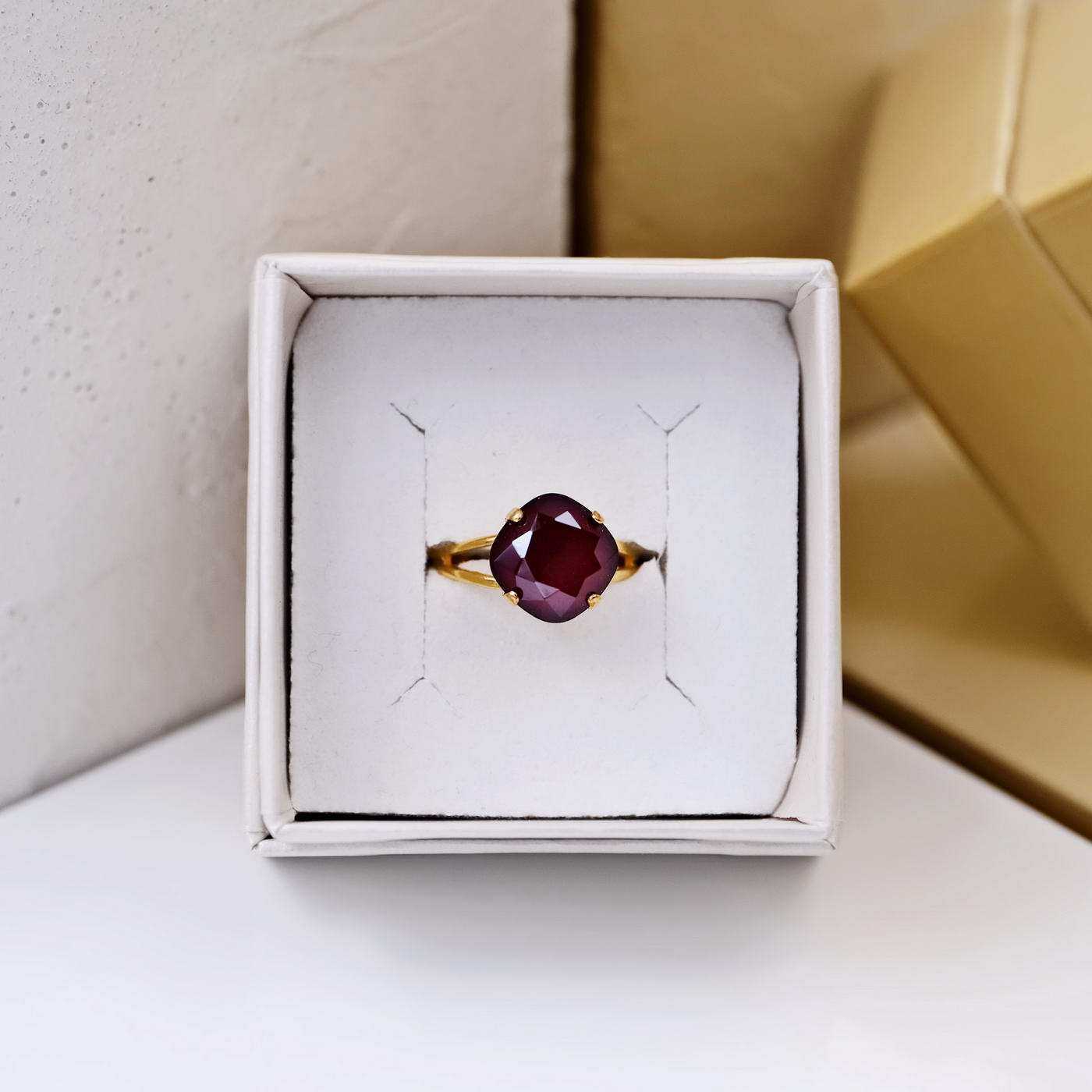 Gold-plated ring with Austrian crystal — Rings from Toolittle — additional view 4