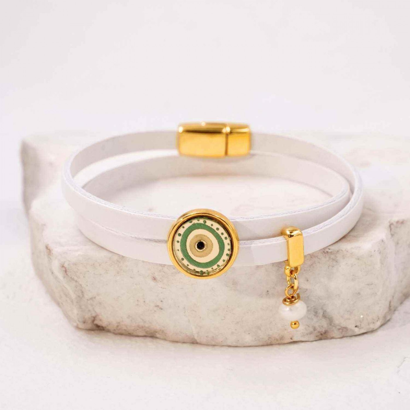 Plexiglass Evil Eye Leather Bracelet — Bracelets from Toolittle — additional view 2