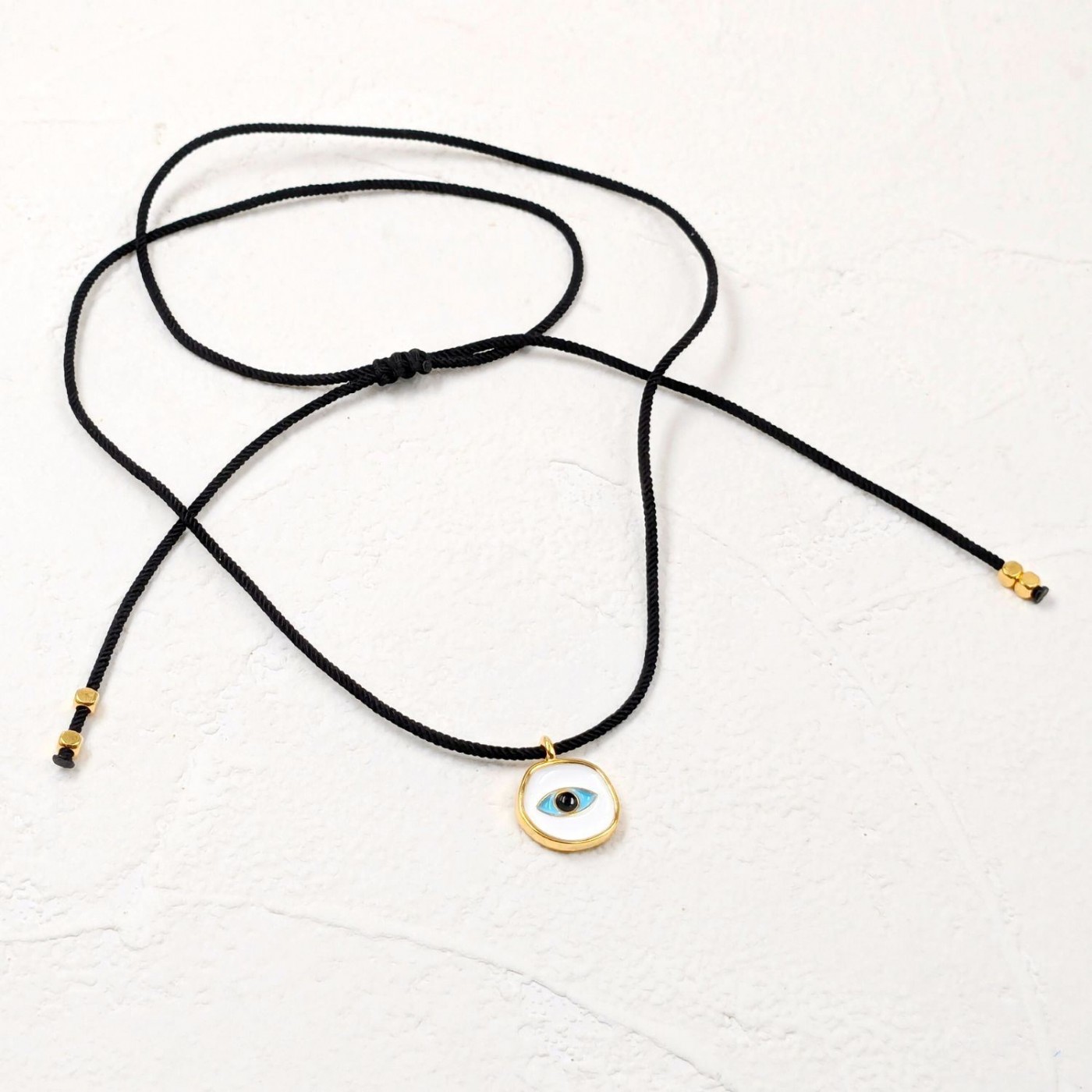 Cord Necklace with Enamelled Evil Eye — Necklaces from Toolittle — additional view 2