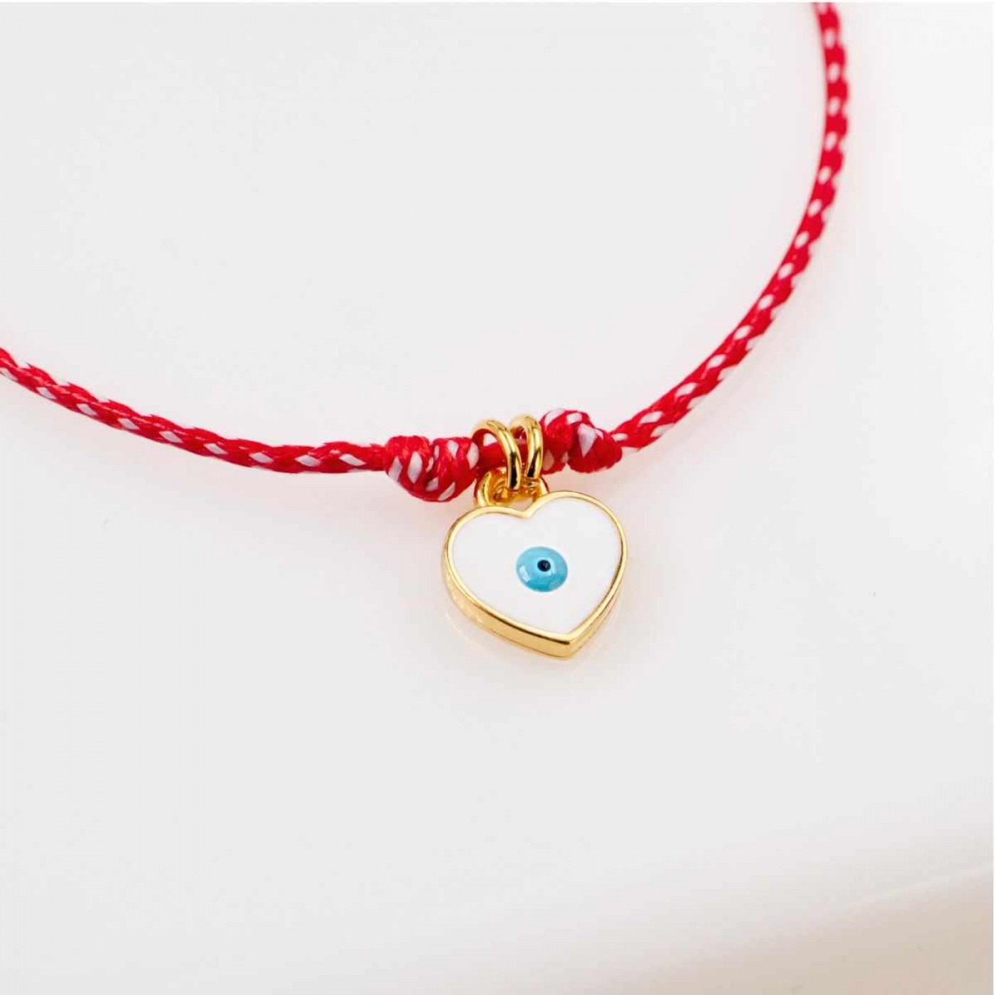 Women’s Martaki Bracelet | Enamelled Heart with Evil Eye — Bracelets from Toolittle — additional view 2