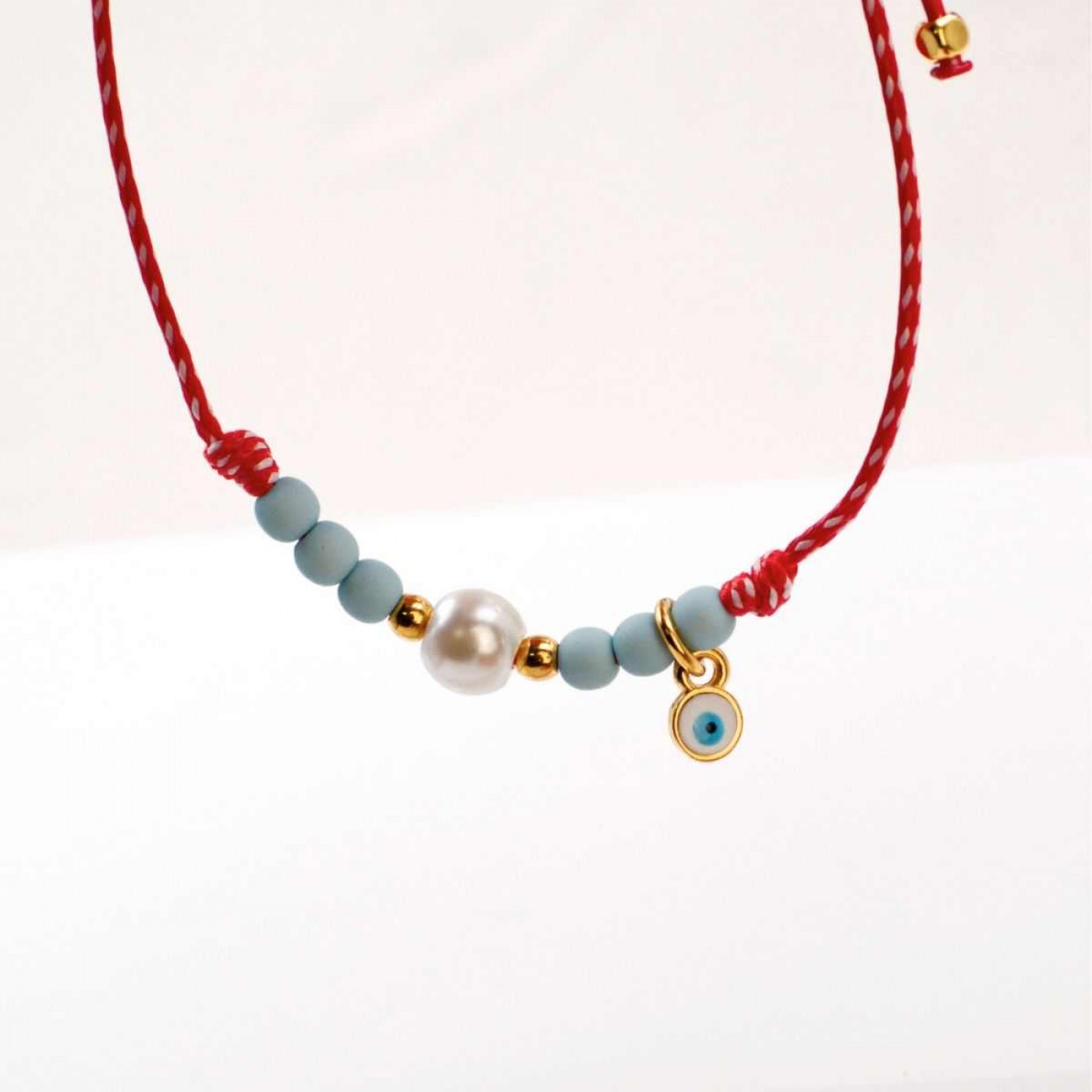 Women’s Martaki Bracelet with Evil Eye & Pearl | Handmade — Bracelets from Toolittle — additional view 2