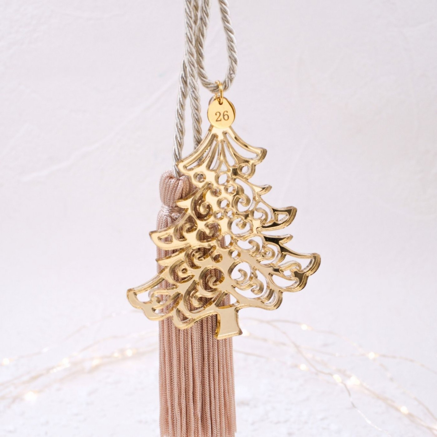 Handmade 2026 Lucky Charm – Golden Plexiglass Christmas Tree — Pendants & charms from Toolittle — additional view 5