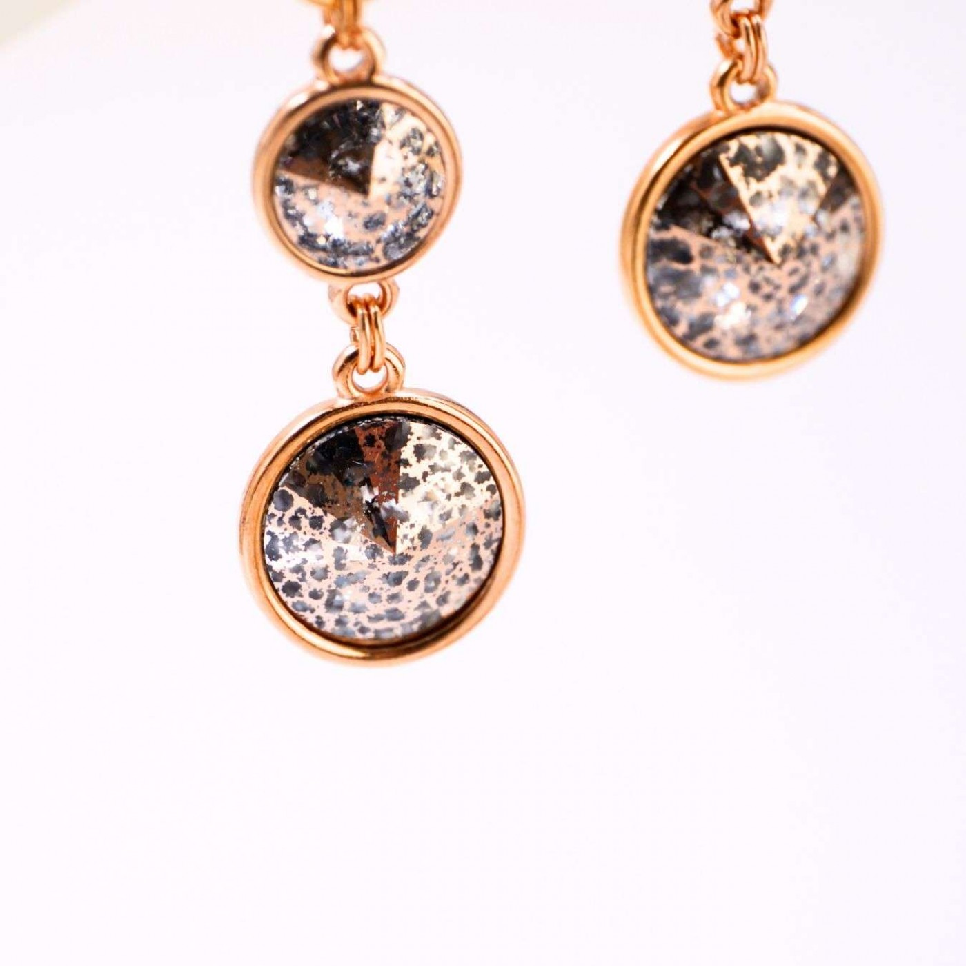 Rose Gold-Plated Swarovski Crystal Earrings — Earrings from Toolittle — additional view 2
