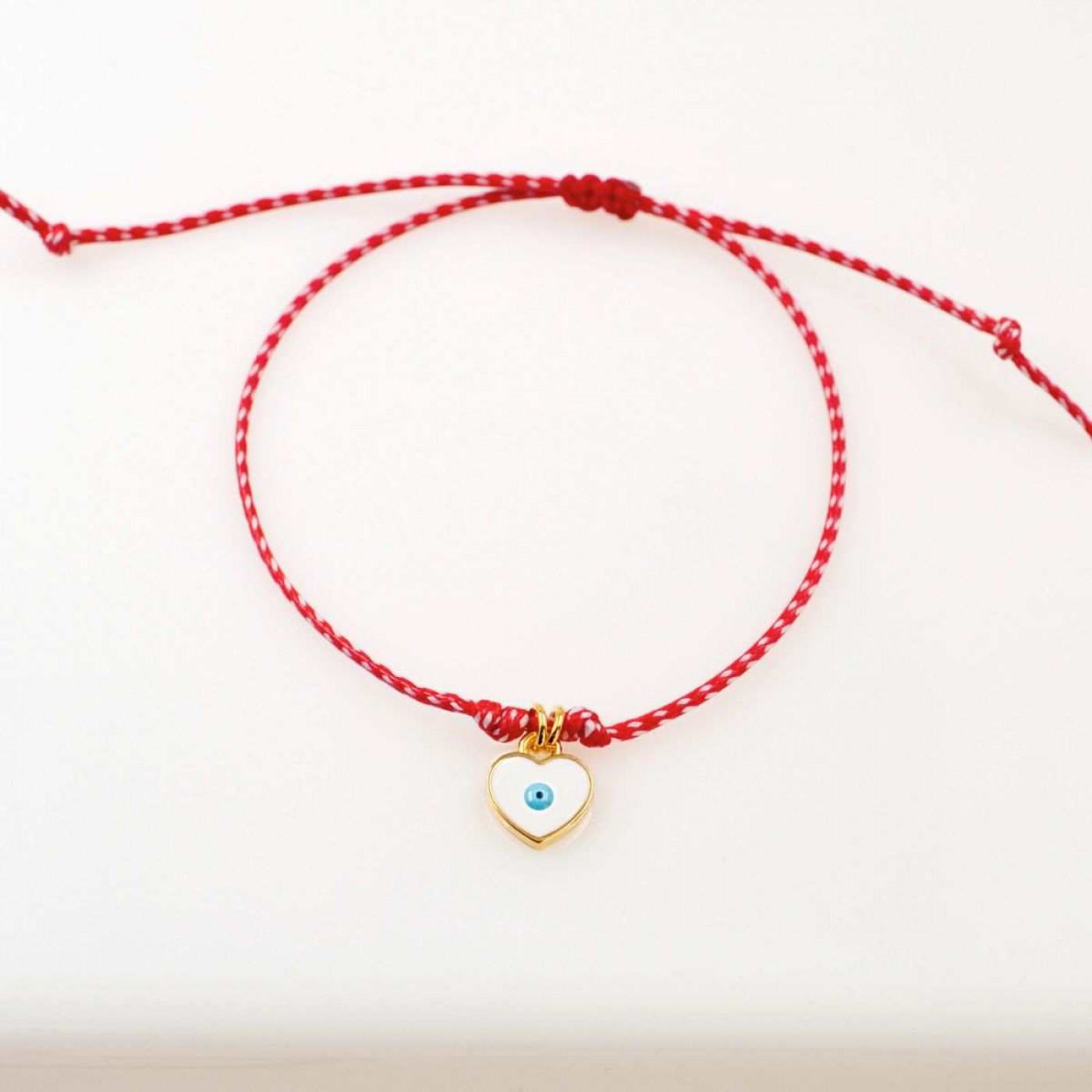 Women’s Martaki Bracelet | Enamelled Heart with Evil Eye — Bracelets from Toolittle — additional view 3