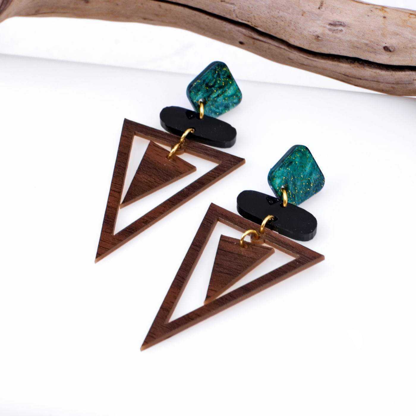 Plexiglass Triangle Earrings — Earrings from Toolittle — additional view 3
