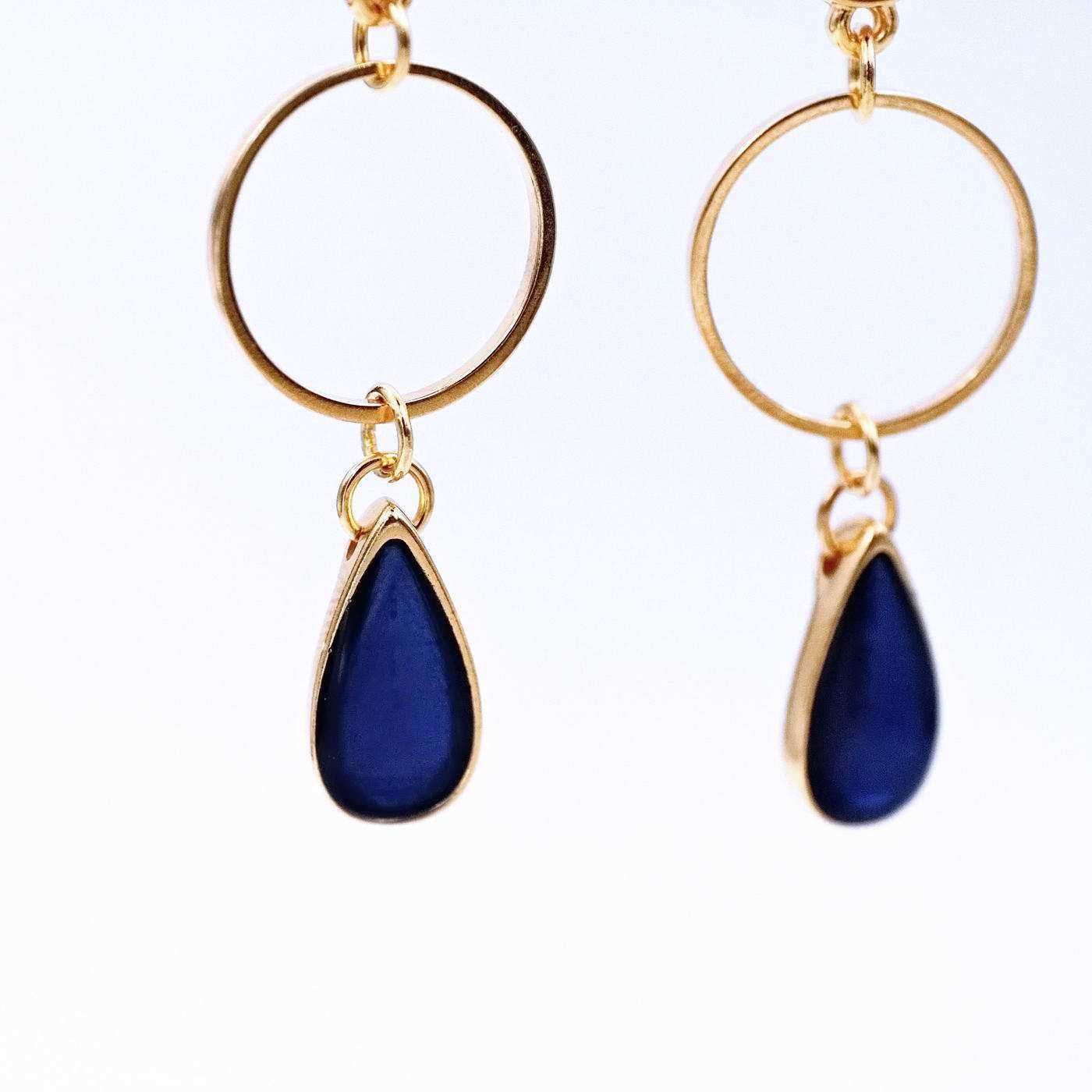 Earrings with crystals and vitraux drops — Earrings from Toolittle — additional view 6