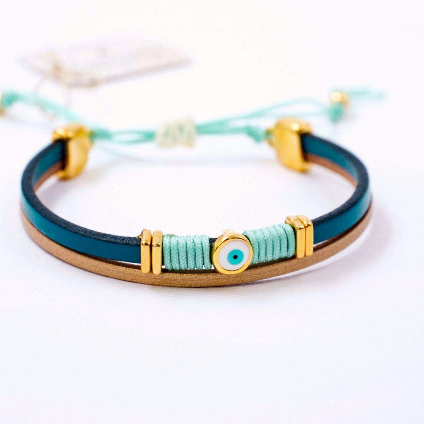 Evil Eye Leather Kids Bracelet — Bracelets from Toolittle — additional view 3