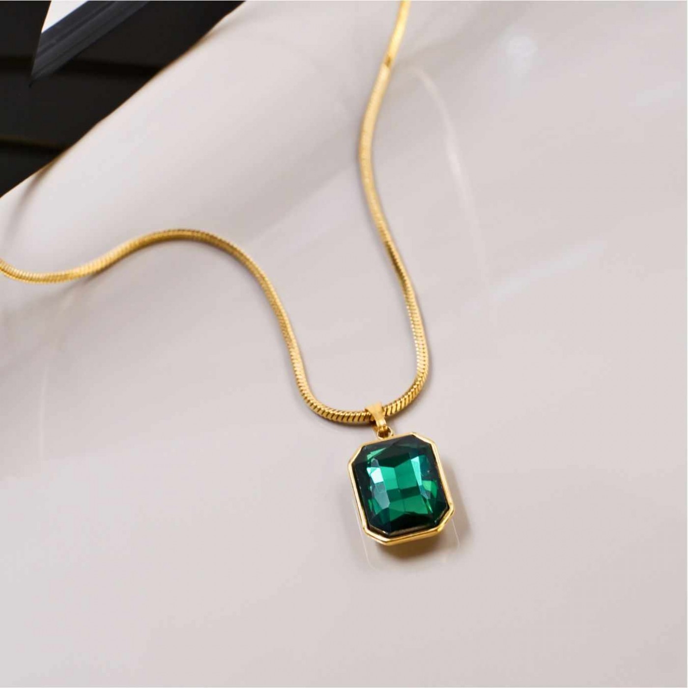 Gold-plated Necklace: Stainless Steel & Crystal — Necklaces from Toolittle — additional view 4