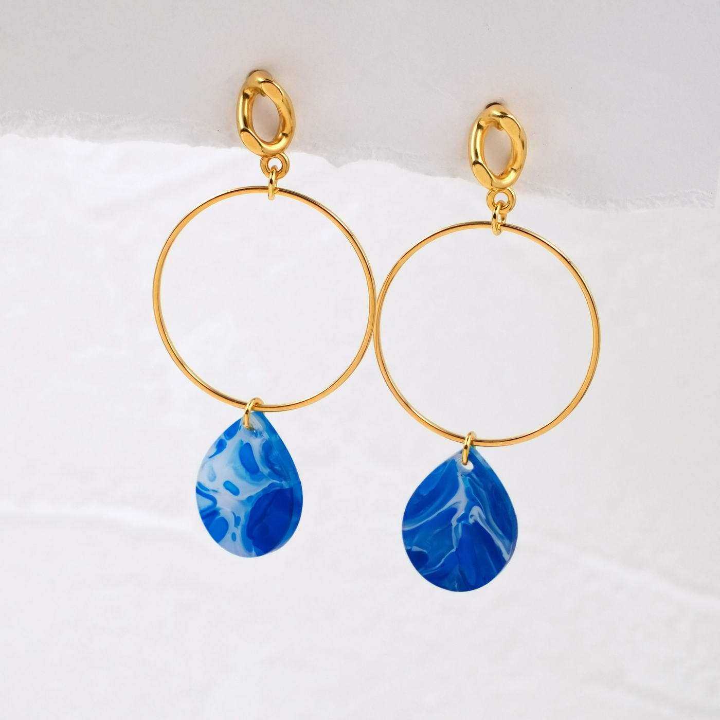 Hoop earrings with plexiglass drop — Earrings from Toolittle — additional view 3