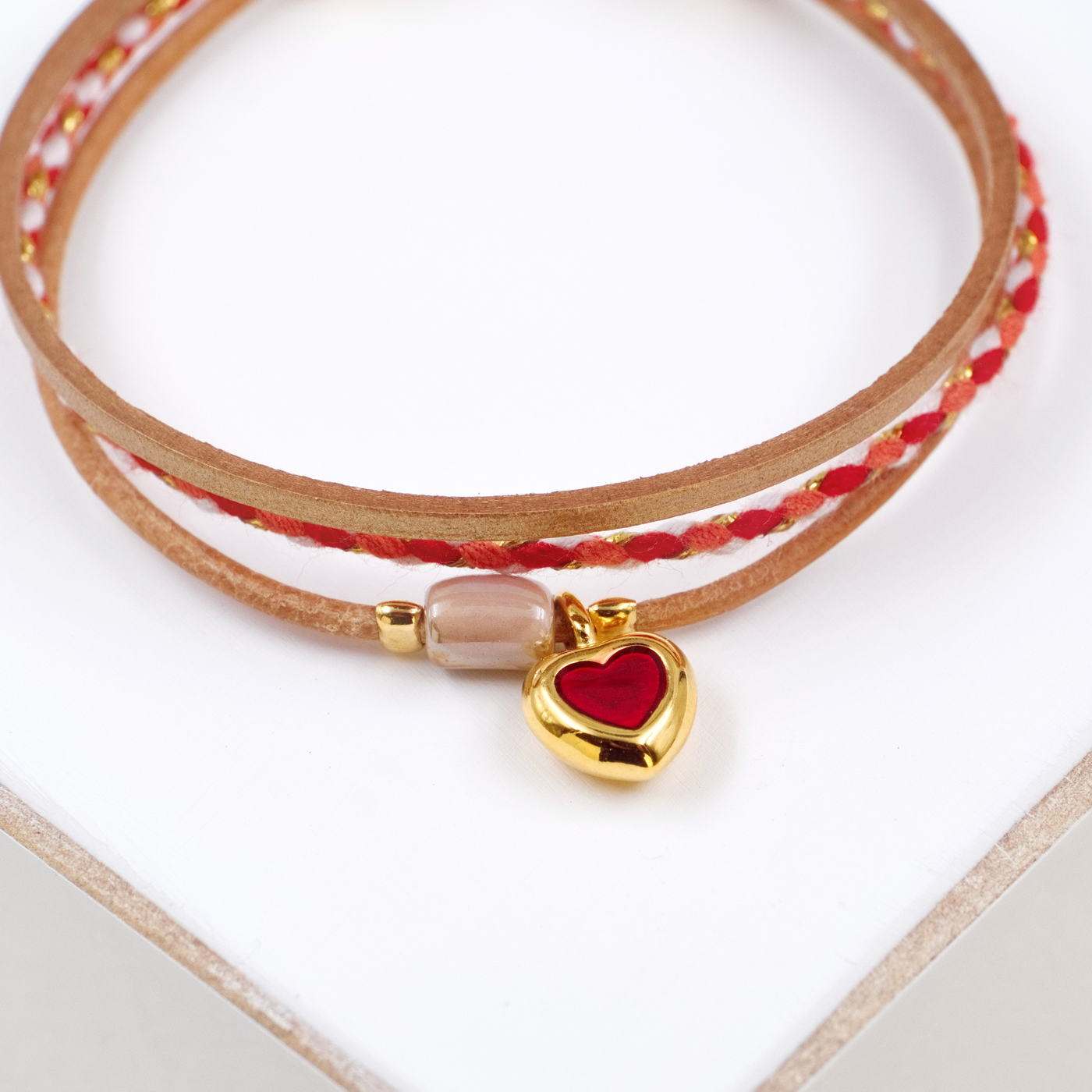 Leather & Cord Heart Bracelet — Bracelets from Toolittle — additional view 3