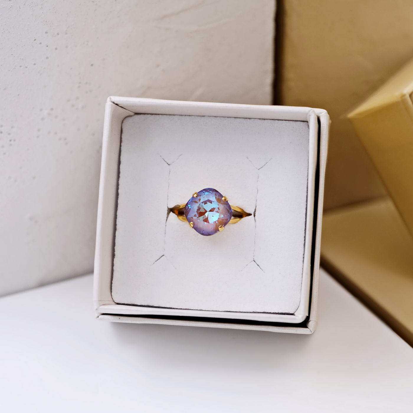 Gold-plated ring with Austrian crystal — Rings from Toolittle — additional view 2