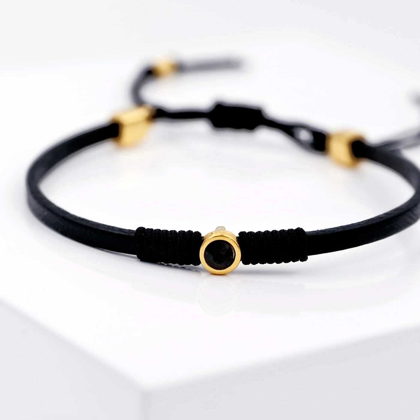 Leather bracelet with crystal — Bracelets from Toolittle — additional view 4