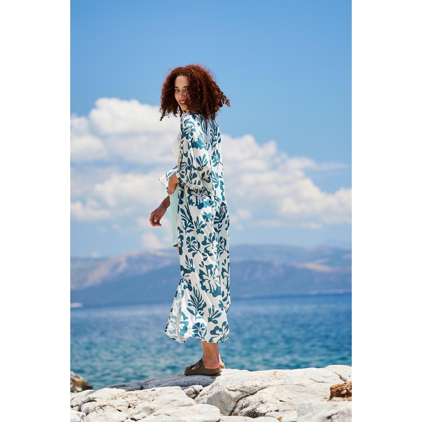 KOKKOSAMMOU Maxi caftan-kimono Amorgos — Dresses from Toolittle — additional view 4