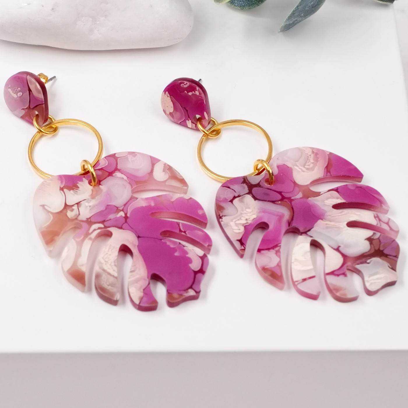 Earrings with Plexiglass Leaf — Earrings from Toolittle — additional view 4