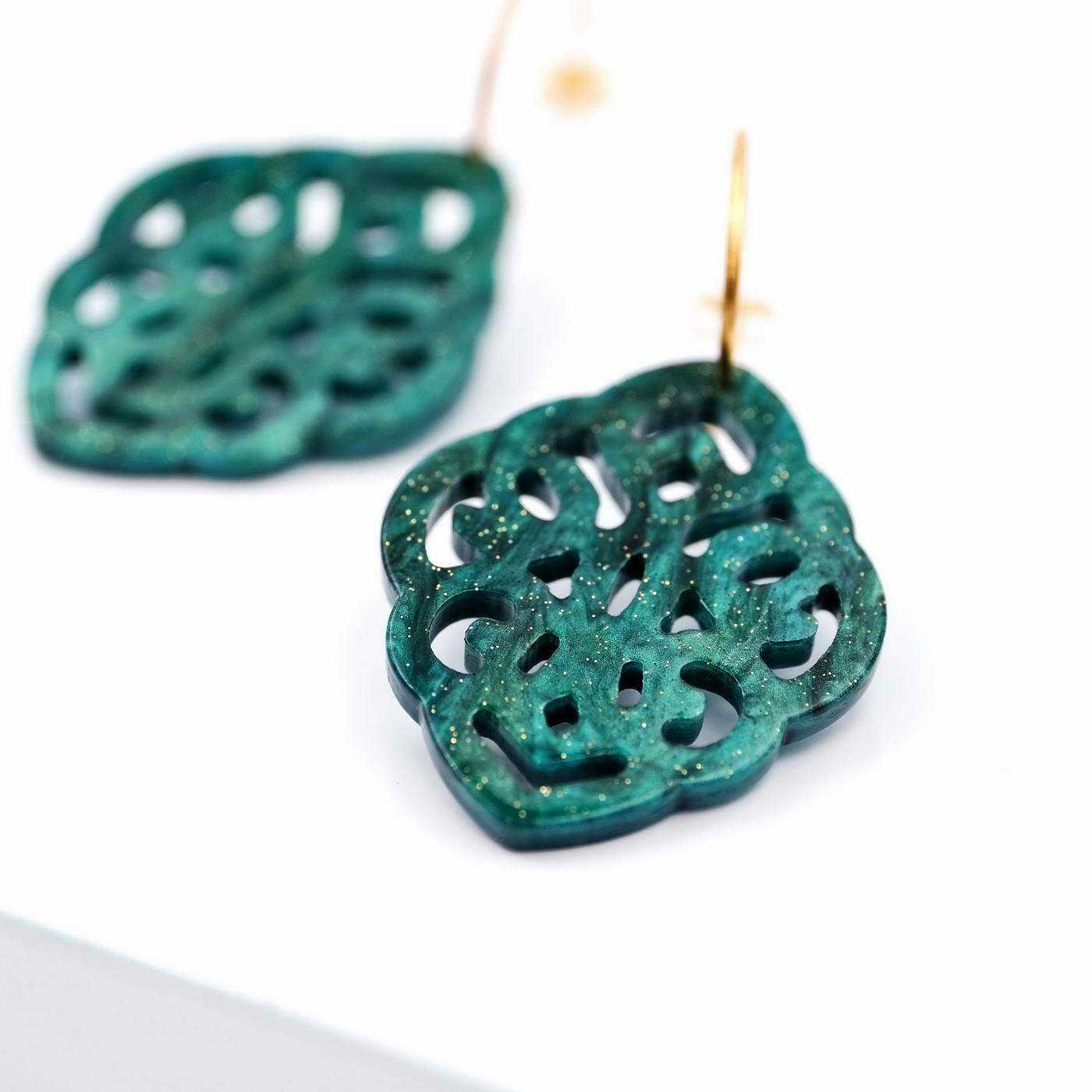 Astypalaia Resin Broderie Hoops — Earrings from Toolittle — additional view 3
