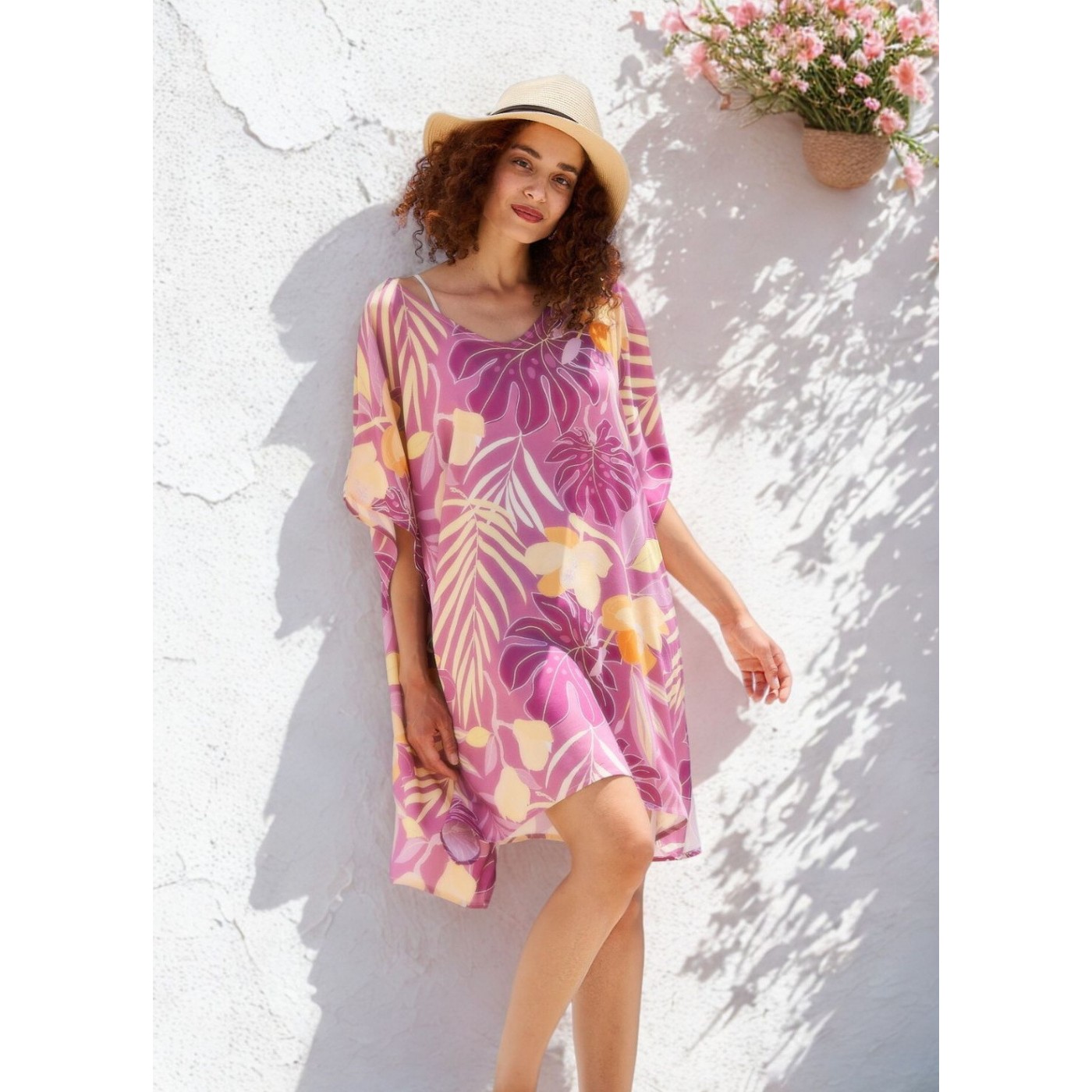 KOKKOSAMMOU Short caftan Peach Fuzz