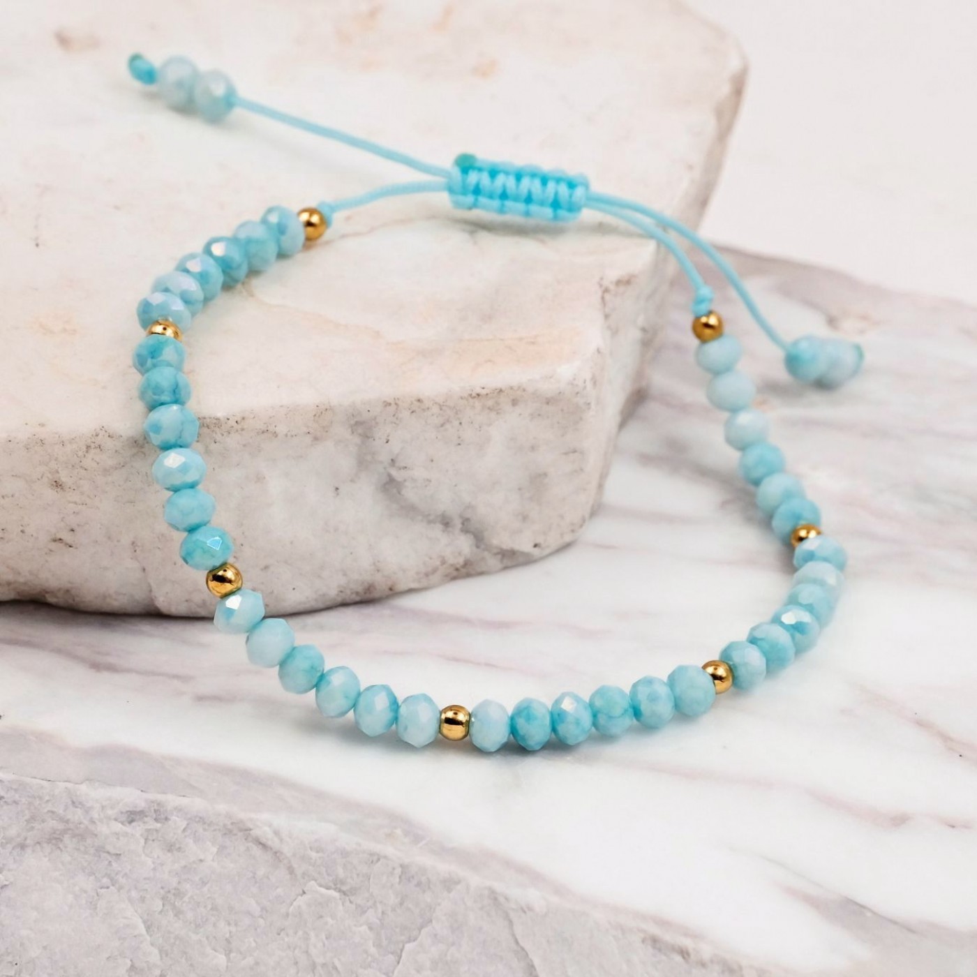 Macramé Bracelet with Crystals & Semiprecious Stones | Ciel — Bracelets from Toolittle — additional view 3