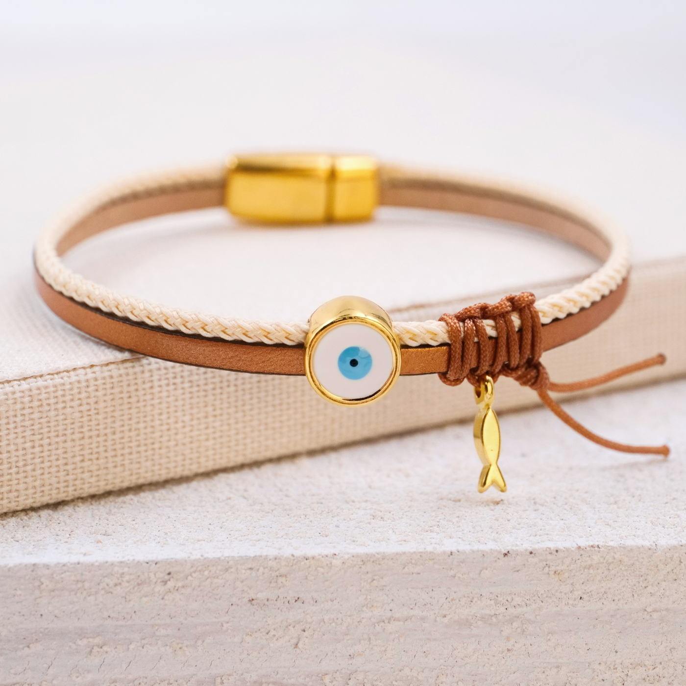 Evil Eye Leather Bracelet — Bracelets from Toolittle — additional view 3