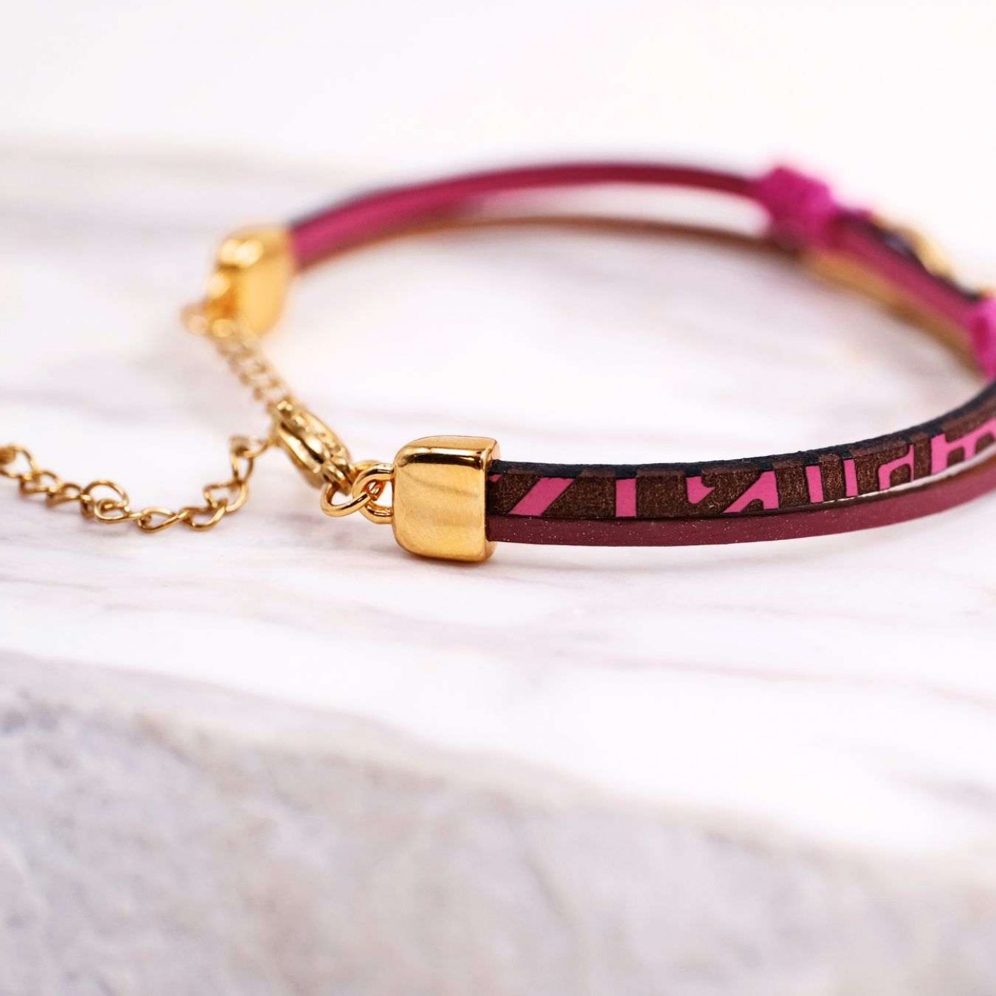 Engraved Leather Bracelet | Enamelled Glitter Fish — Bracelets from Toolittle — additional view 2