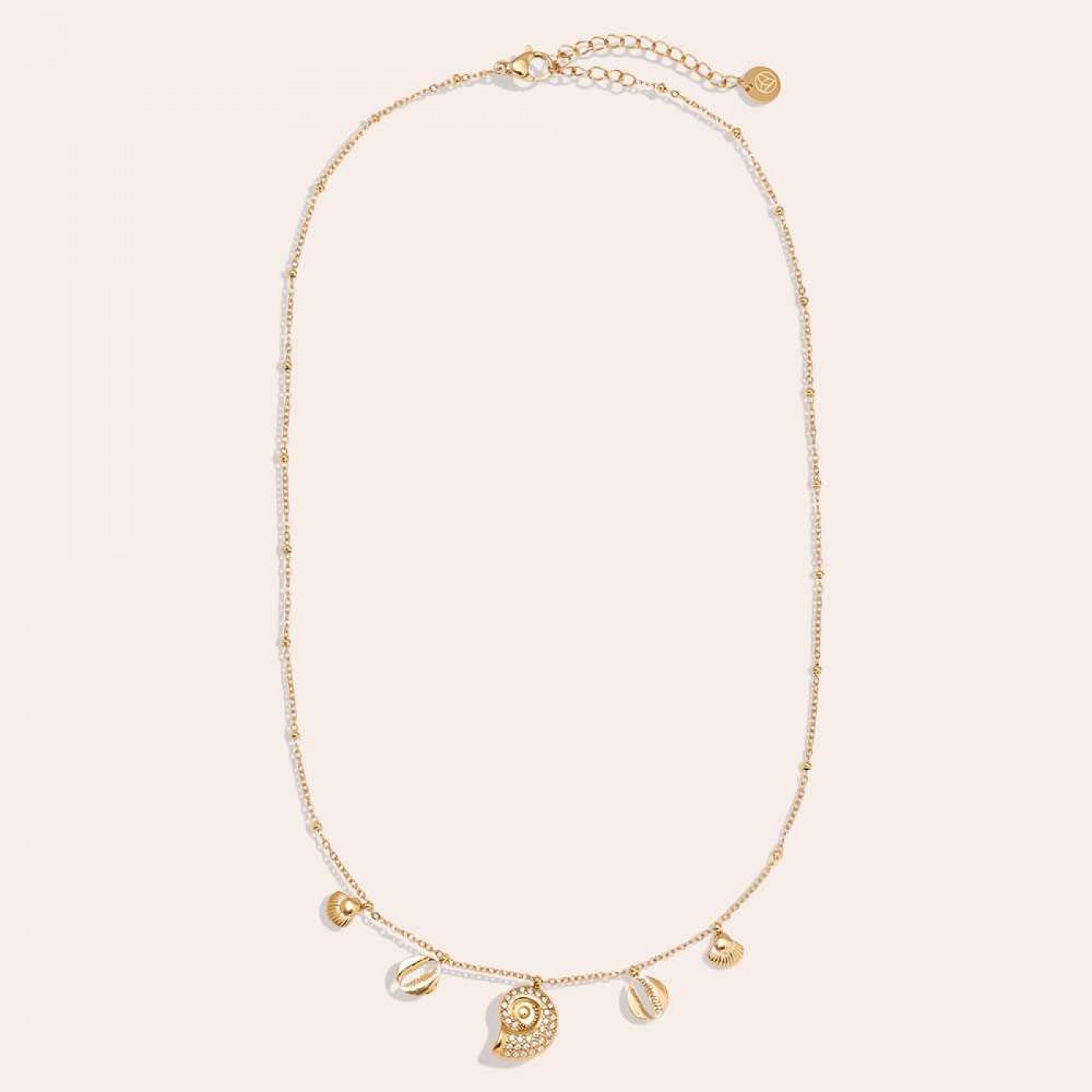Stainless Steel Jewelry: Necklace with Metal Shells & Rhinestones — Necklaces from Toolittle — additional view 3