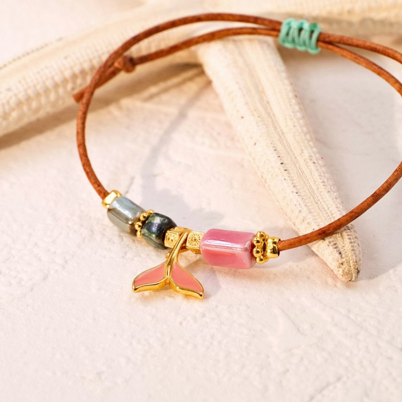 Makrame Bracelet with Enamelled Tail Fish — Bracelets from Toolittle — additional view 3