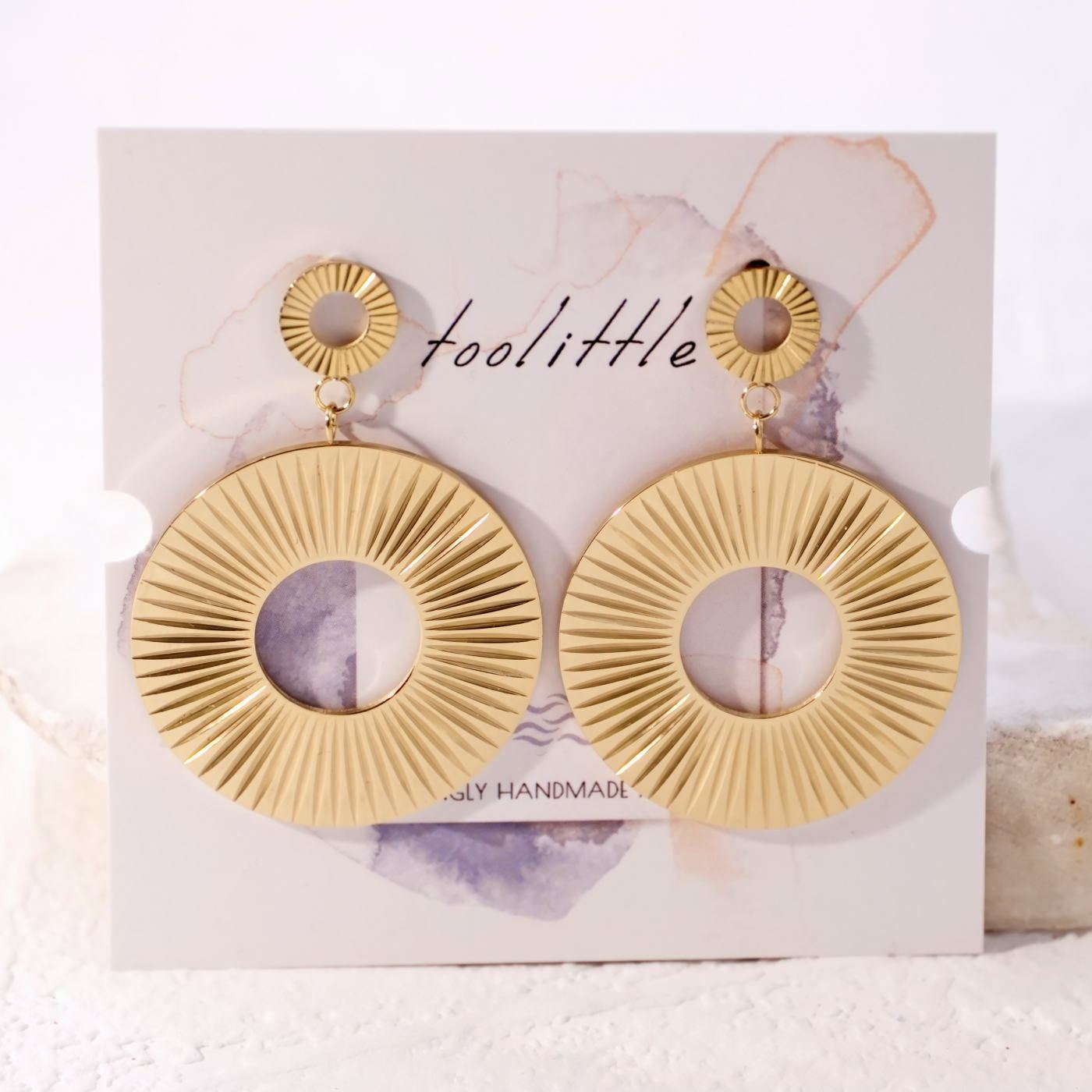 Stainless Steel Gold-plated Earrings — Earrings from Toolittle — additional view 2