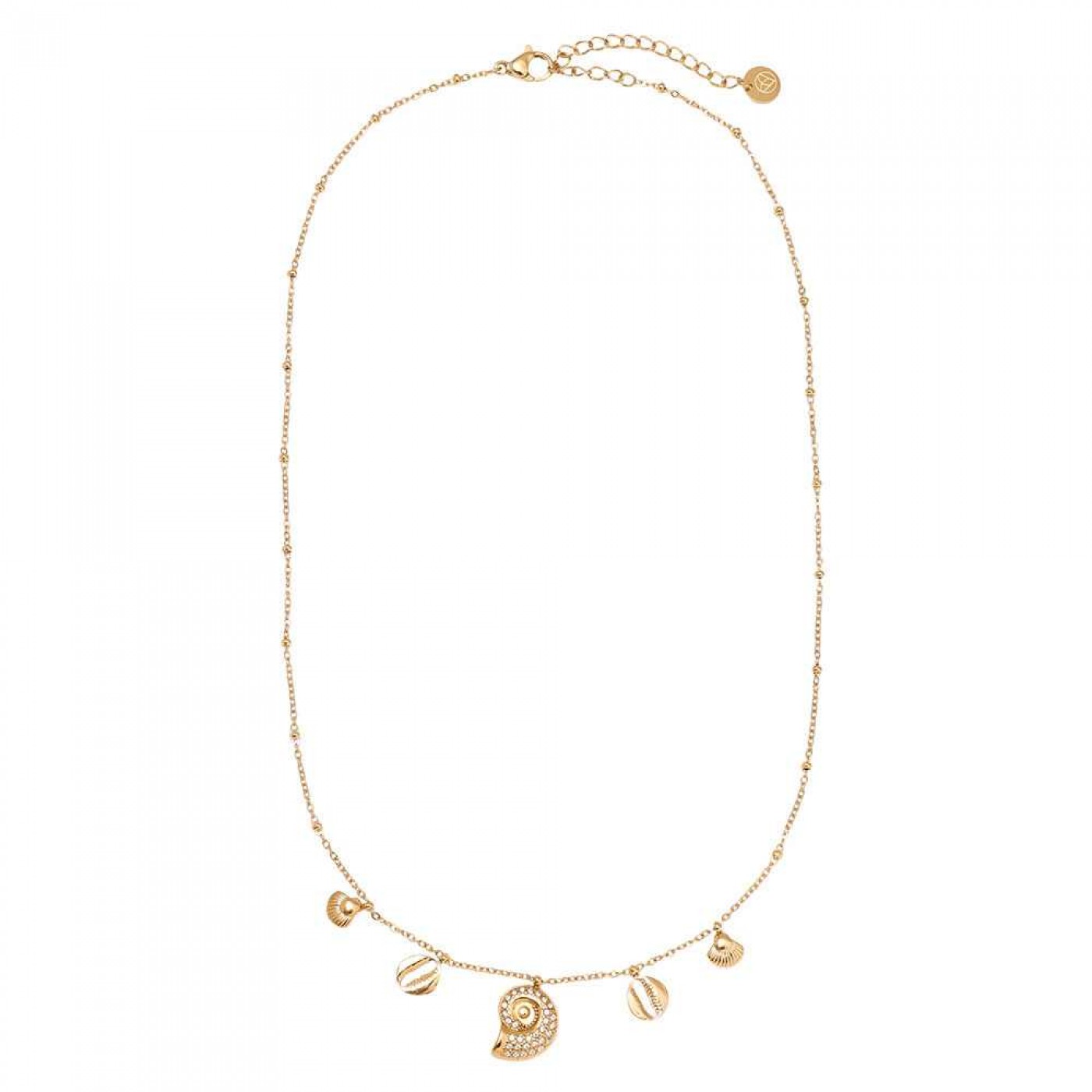 Stainless Steel Jewelry: Necklace with Metal Shells & Rhinestones — Necklaces from Toolittle — additional view 4