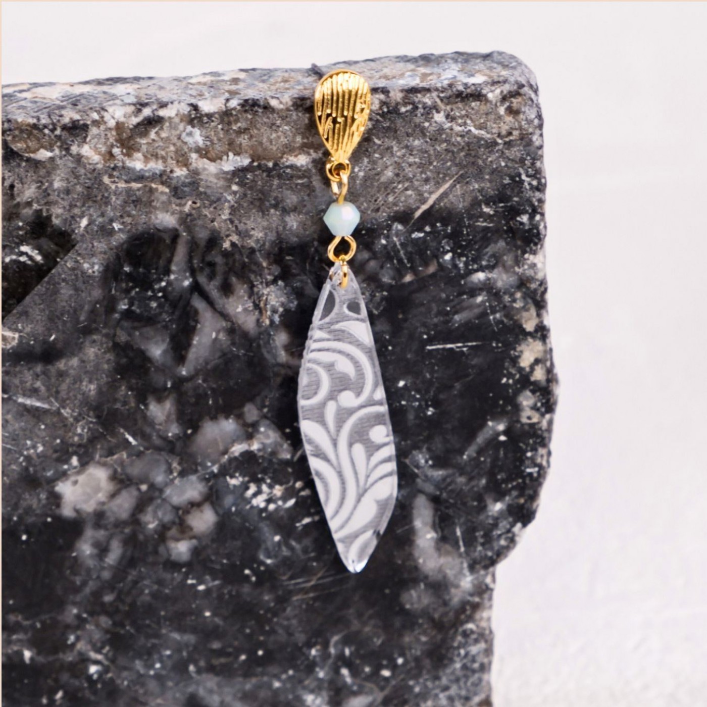 Golden Earrings | Plexiglass with Pattern — Earrings from Toolittle — additional view 6