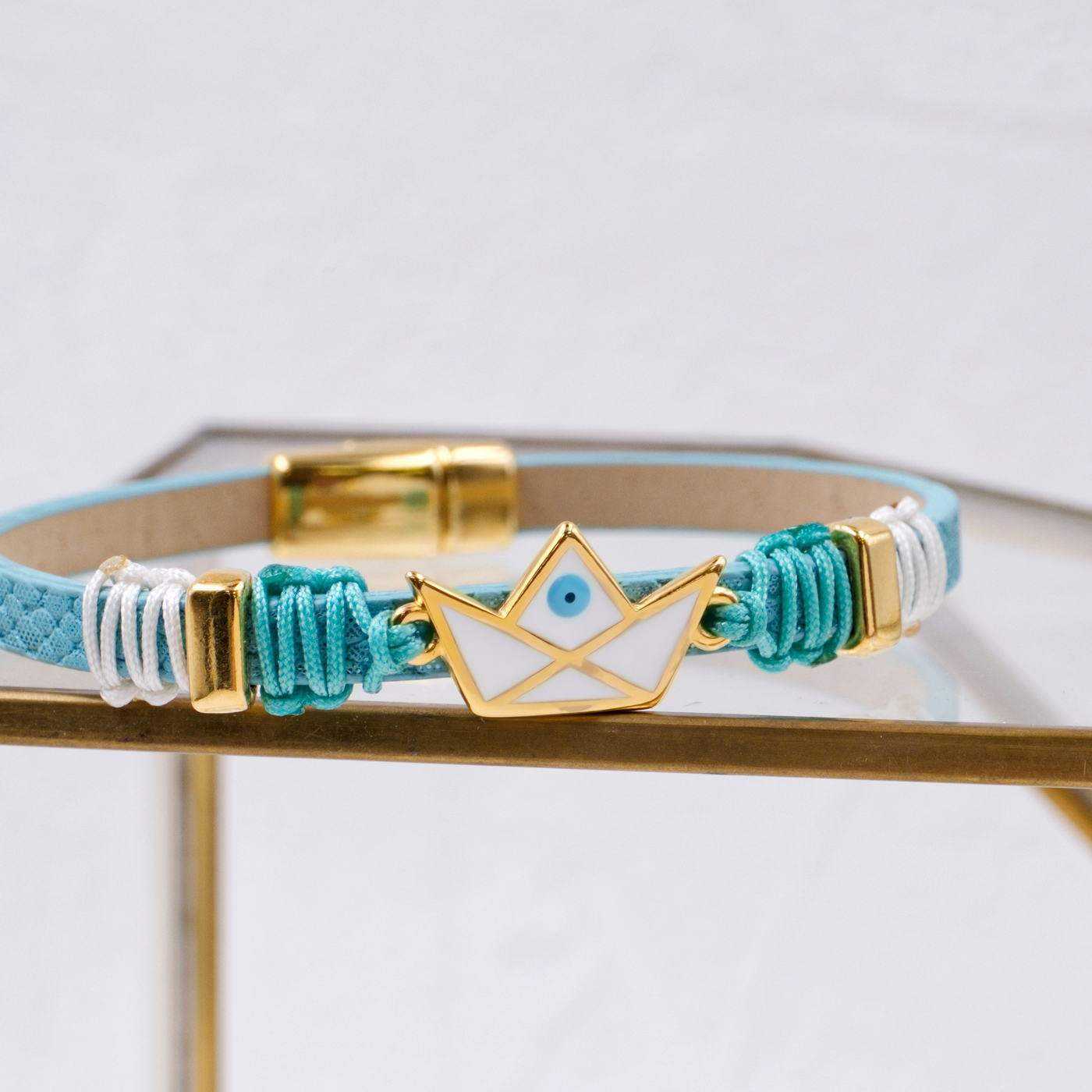 Enamelled Boat Leather Bracelet — Bracelets from Toolittle — additional view 4