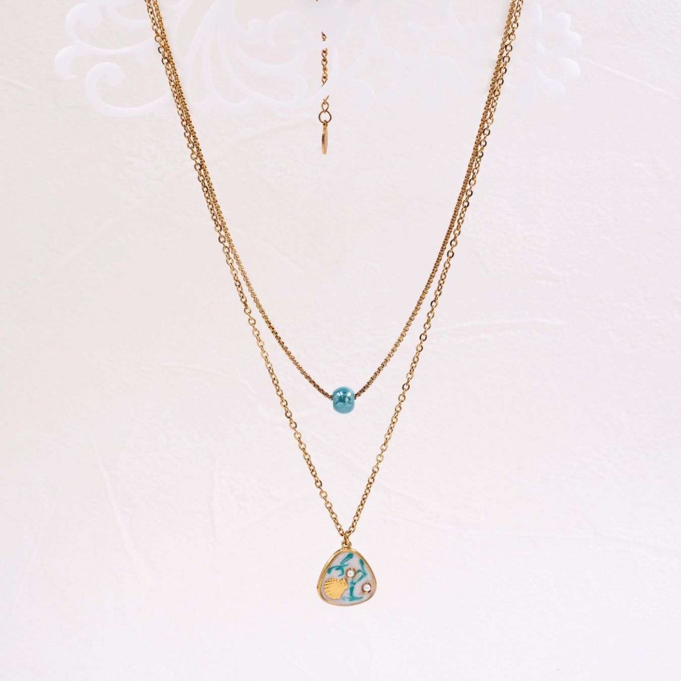 Stainless Steel Jewelry: Mother of Pearl Layered Necklace — Necklaces from Toolittle — additional view 4