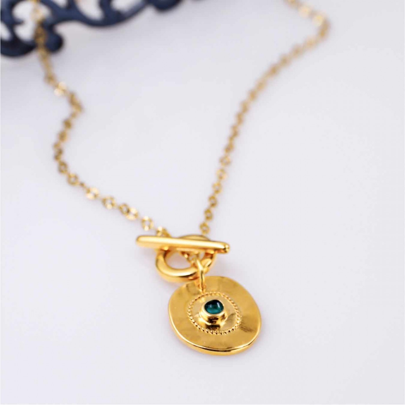 Toggle Clasp: Gold-plated Necklace - Zircon — Necklaces from Toolittle — additional view 4