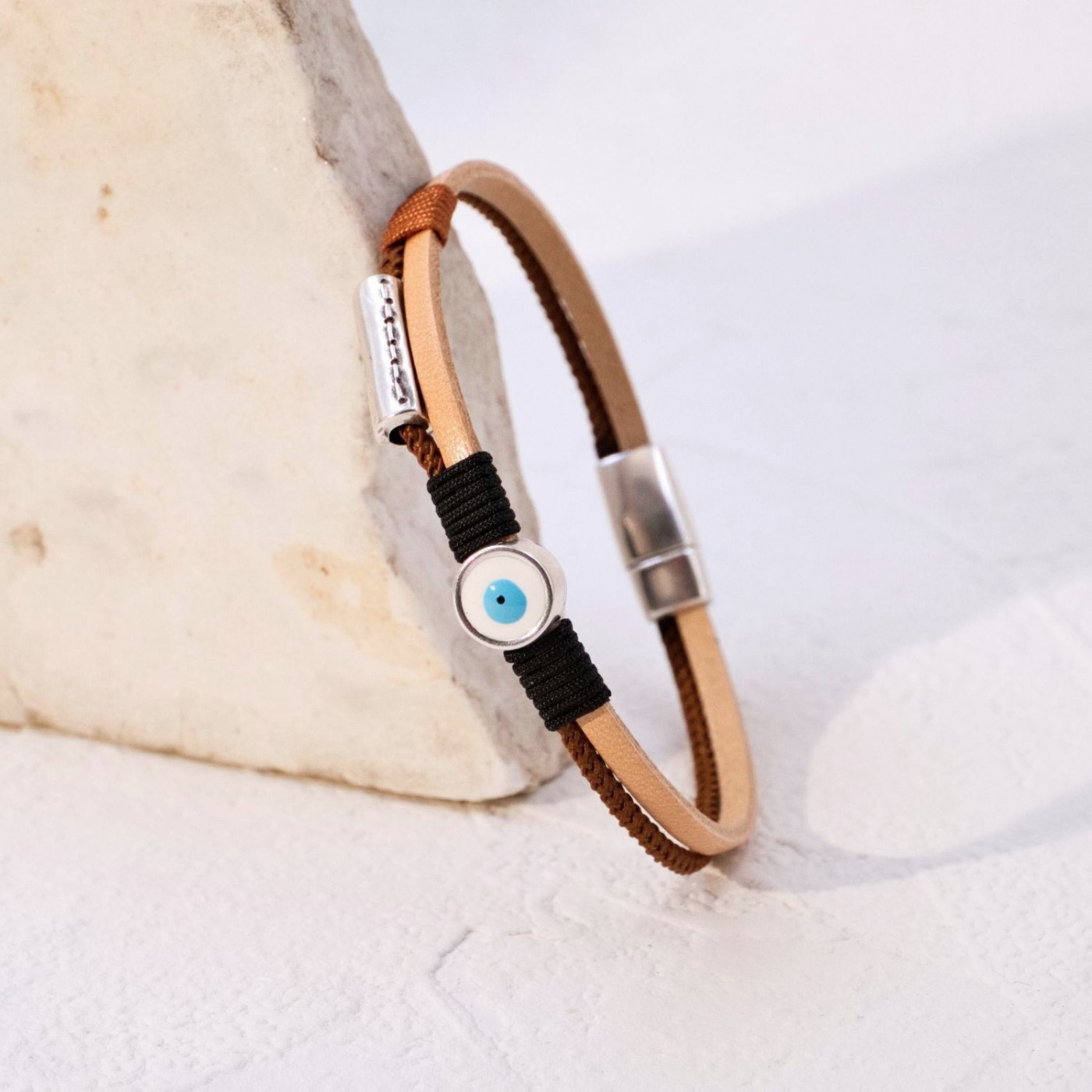 Evil Eye Leather Men's Bracelet — Bracelets from Toolittle — additional view 2