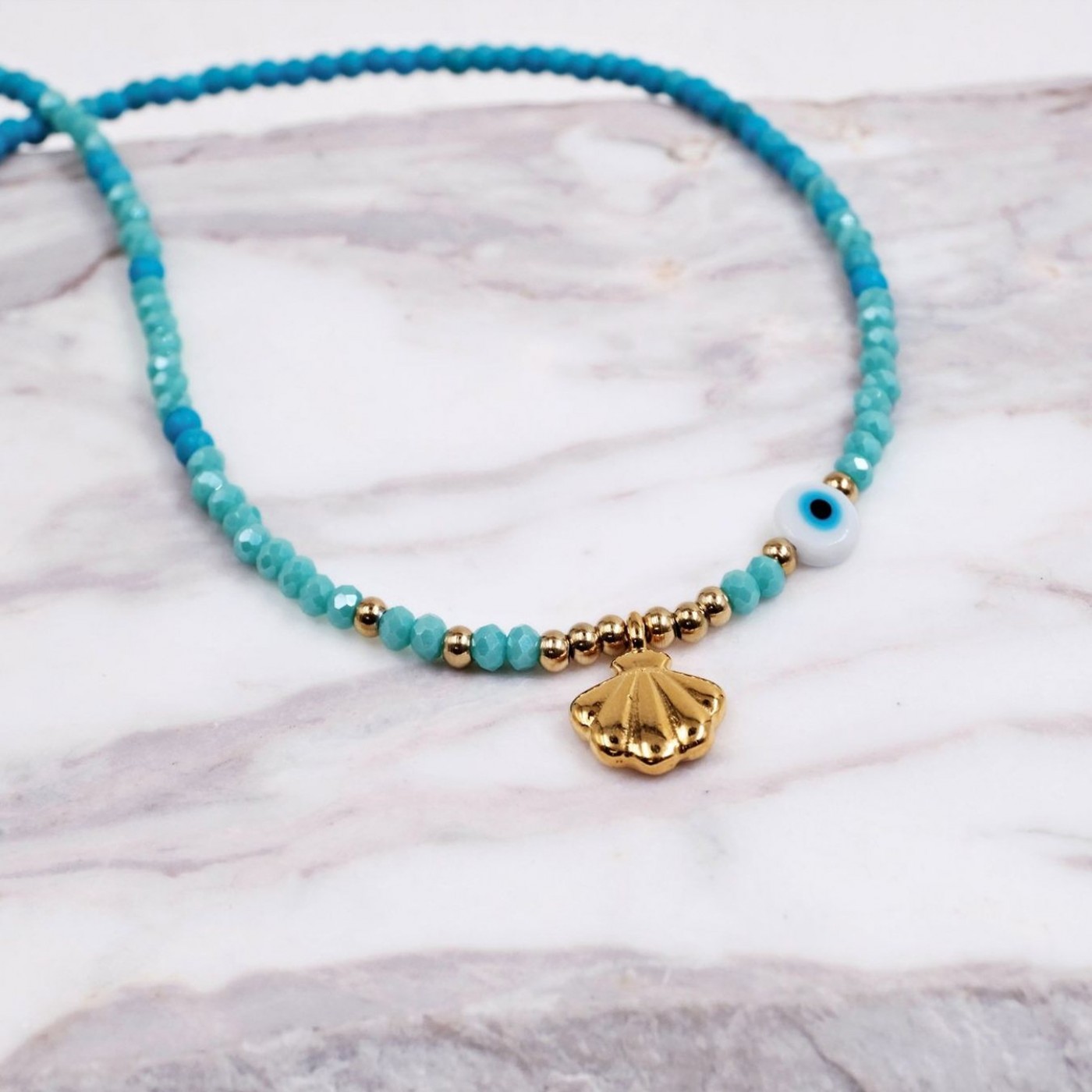 Gold-plated Shell - Howlite Necklace | Color Option — Necklaces from Toolittle — additional view 5