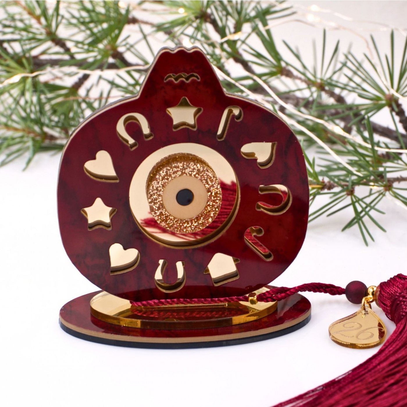 Handmade 2026 Tabletop Lucky Charm – Plexiglass Pomegranate — Pendants & charms from Toolittle — additional view 2