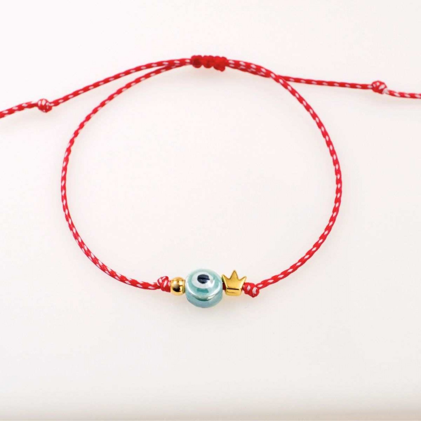 Women’s Martaki Bracelet with Evil Eye & 24K Crown | Handmade — Bracelets from Toolittle — additional view 4
