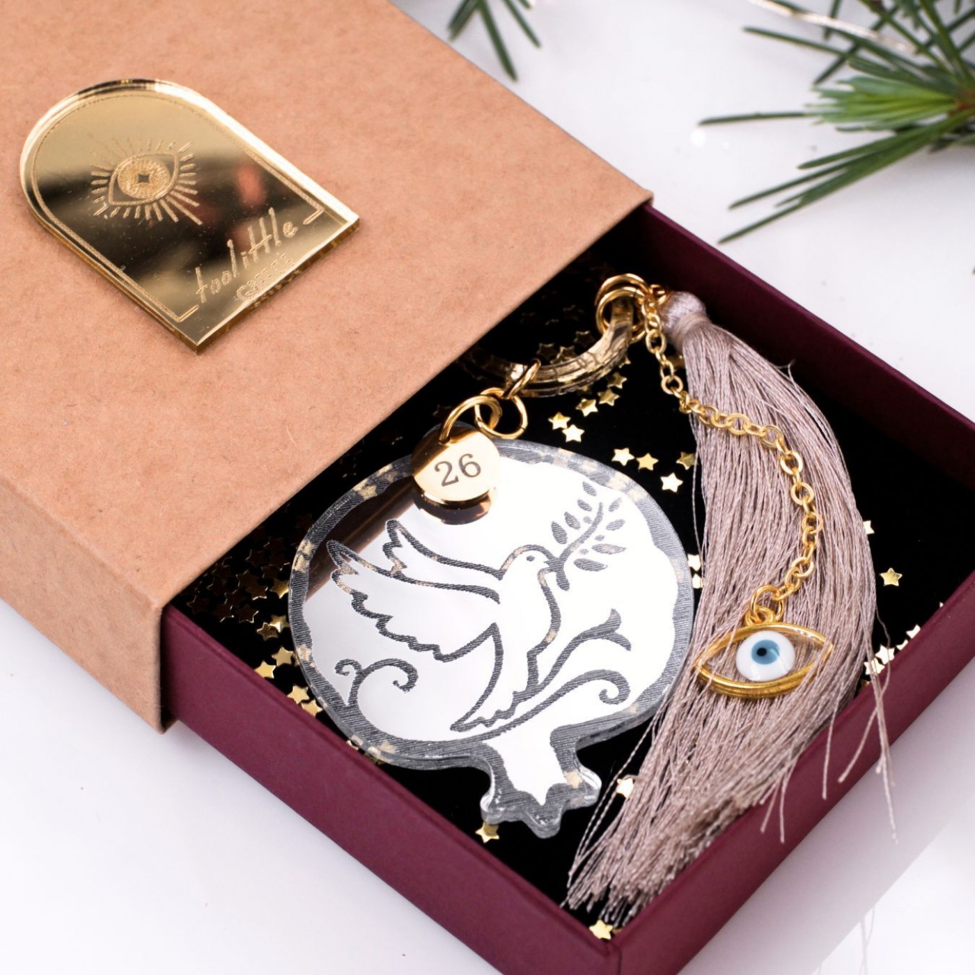 2026 Lucky Charm: Pomegranate & Dove with Olive Branch — Pendants & charms from Toolittle — additional view 3