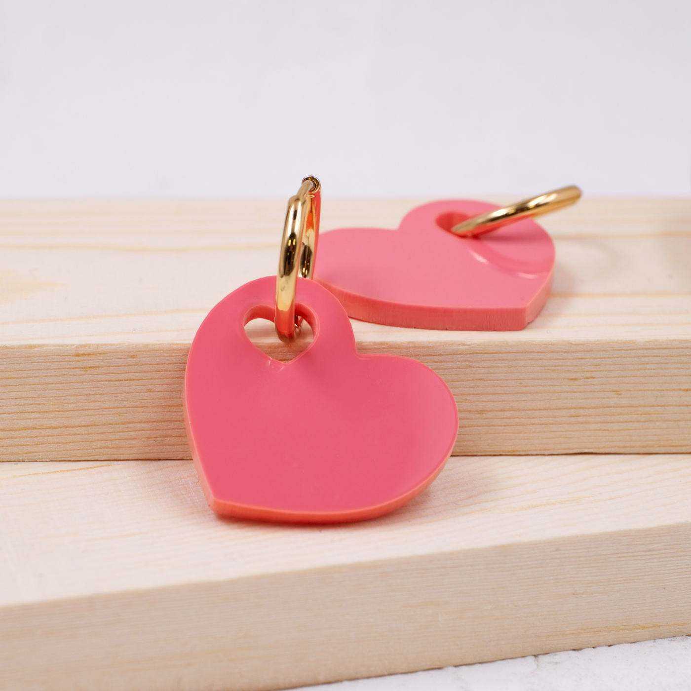 Plexiglass Heart Earrings — Earrings from Toolittle — additional view 3