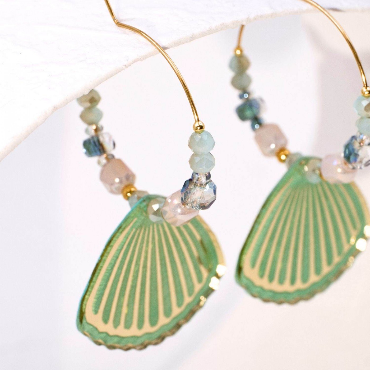 Sea Shell Hoop Earrings — Earrings from Toolittle — additional view 4