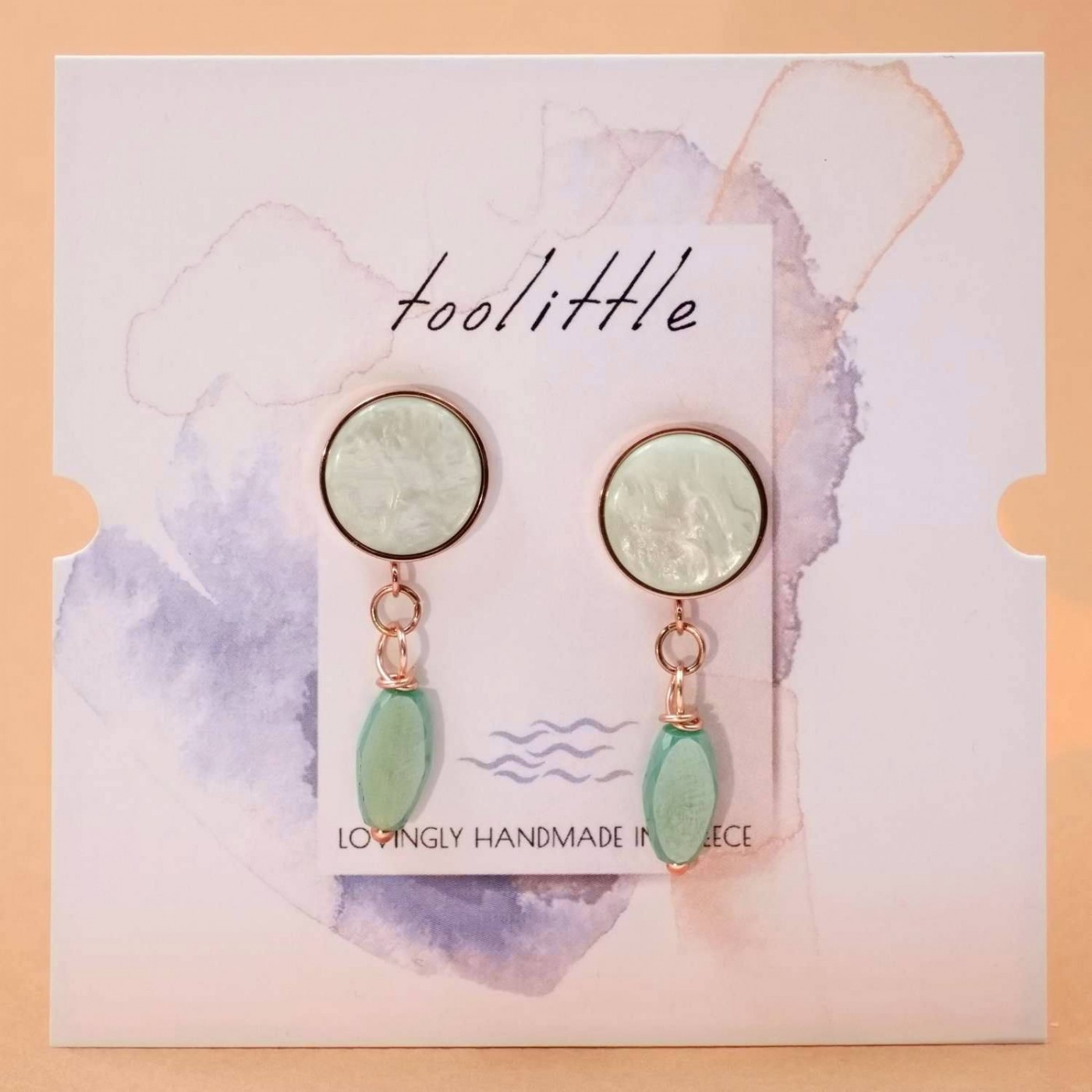 Stone Rose Gold-plated Inox Earrings — Earrings from Toolittle — additional view 2