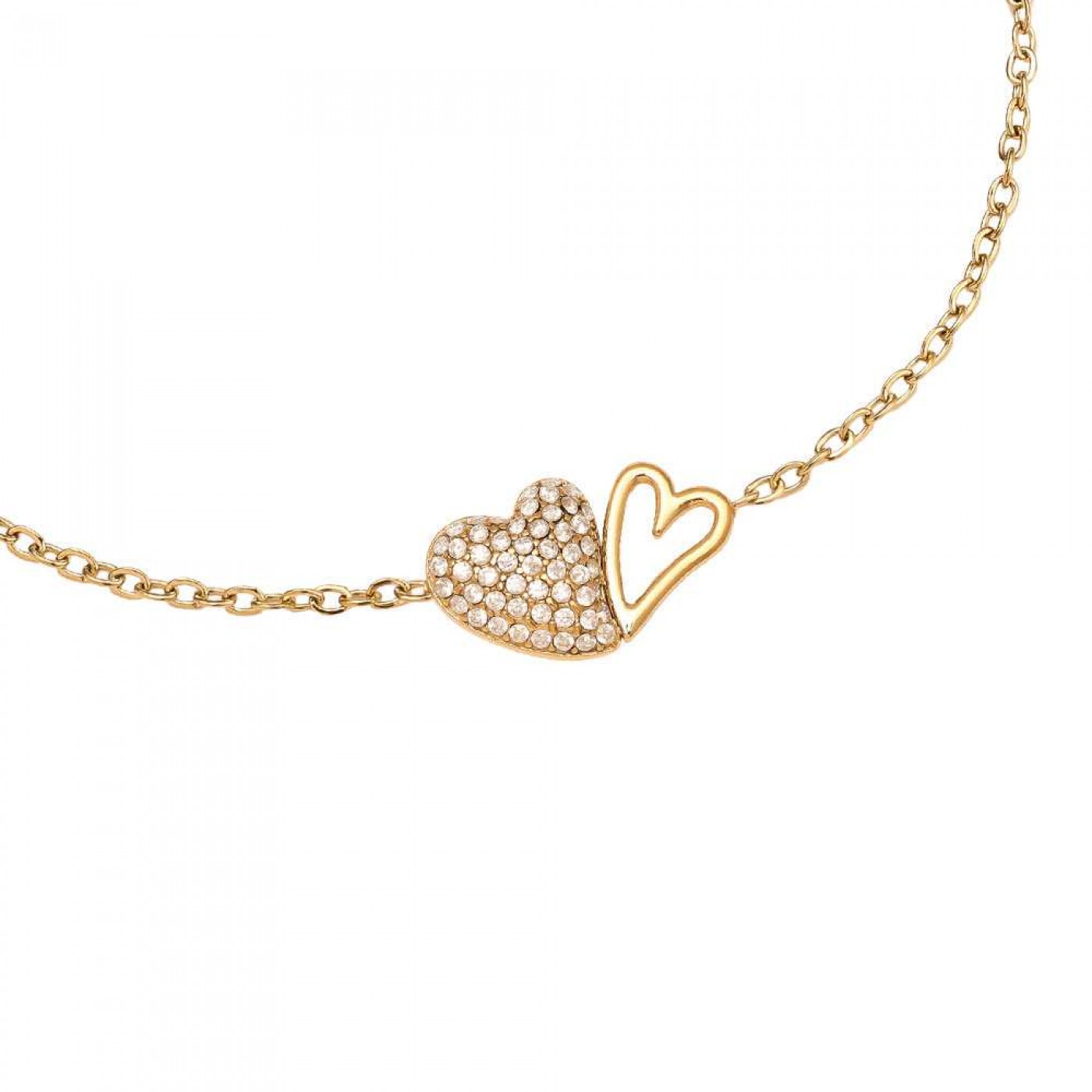 Two Hearts Bracelet - Stainless Steel & Rhinestones — Bracelets from Toolittle — additional view 3